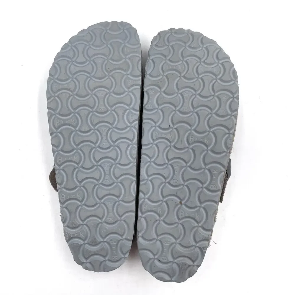 SOLD-Birkenstock Boston Mules Grey Suede Leather Soft Footbed Sz 39 / 8 NARROW - Picture 7 of 8